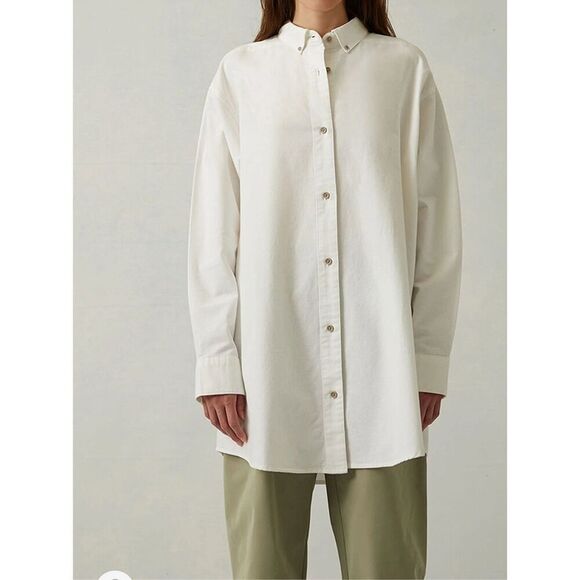 Essentials Fear of God Women's Cotton Button Down Long Sleeve Shirt - Picture 4 of 6